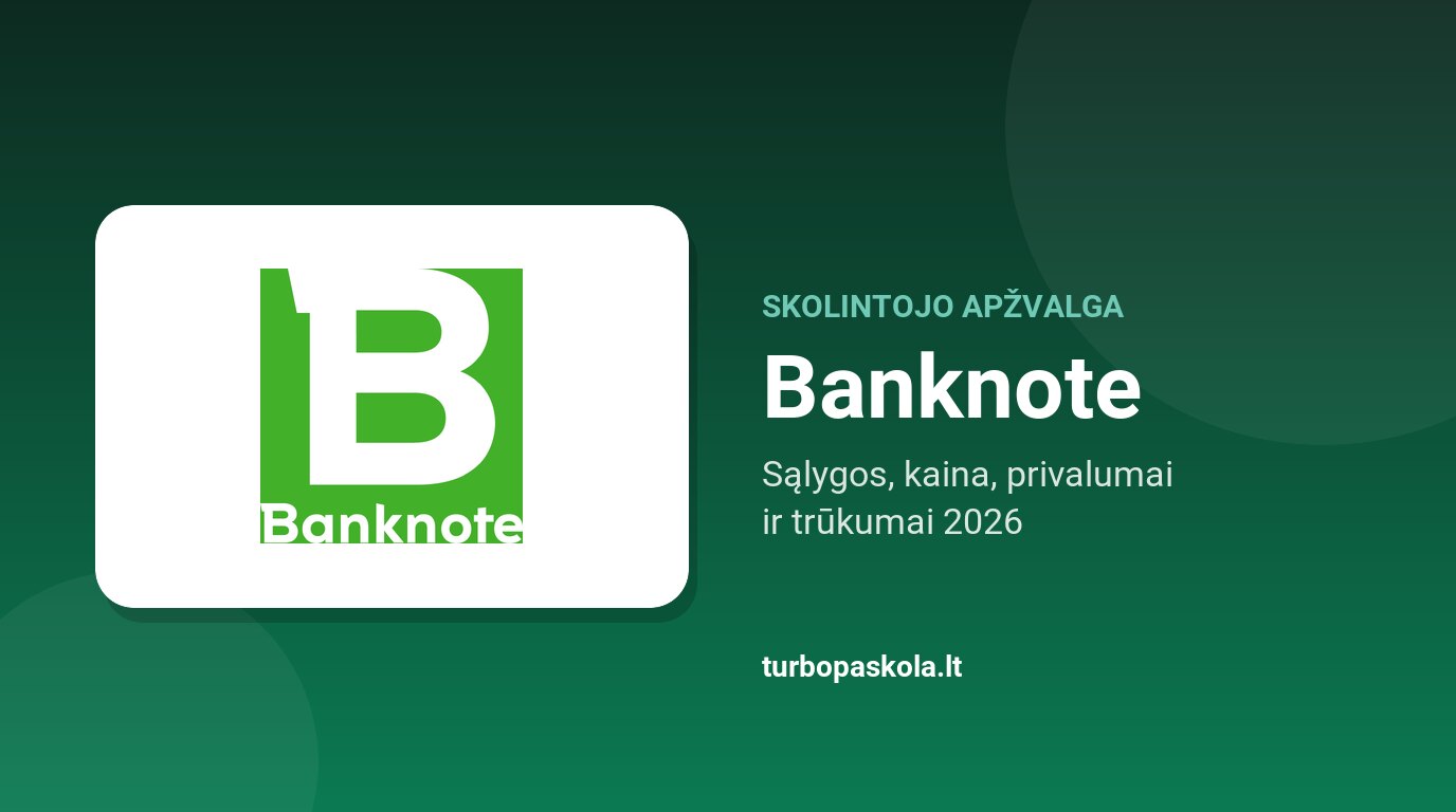Banknote apžvalga 2026: sąlygos, kaina, privalumai ir trūkumai