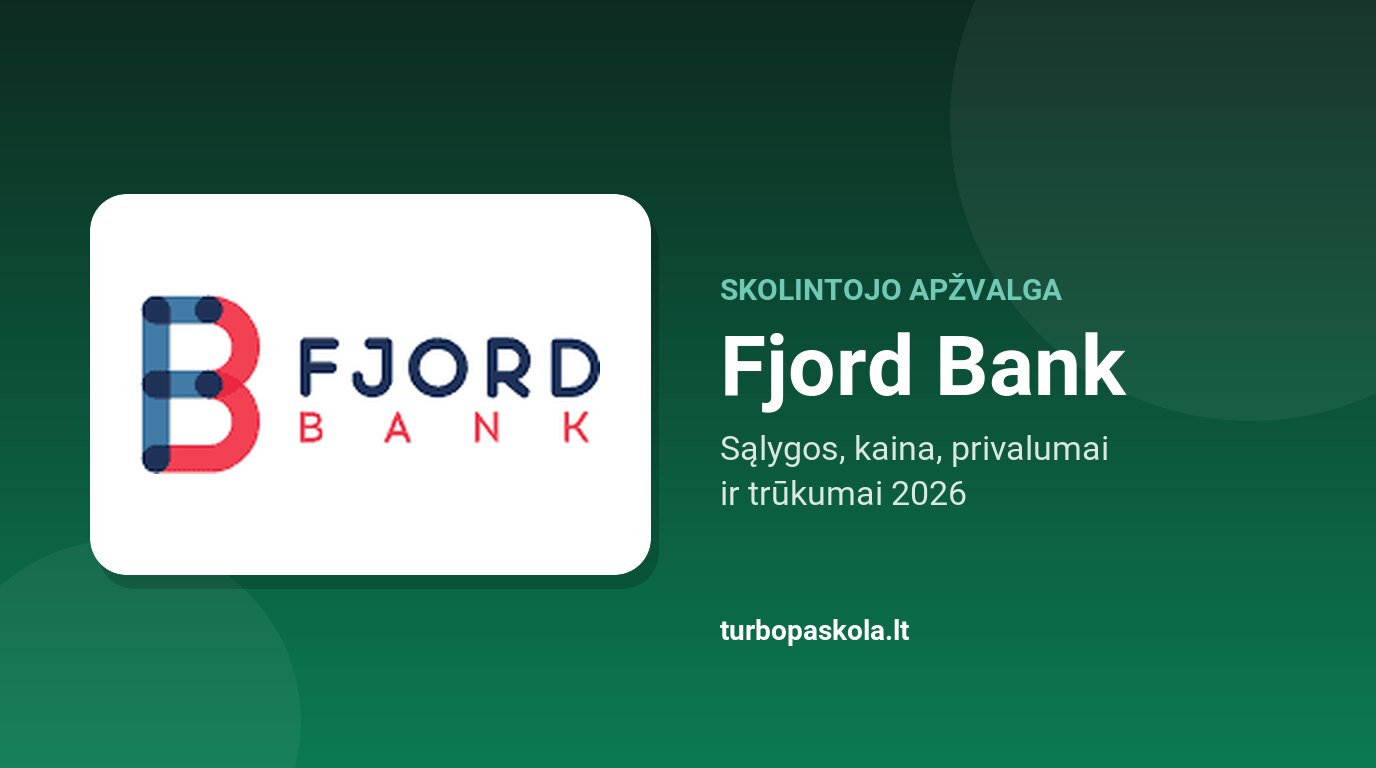 Fjord Bank apžvalga 2026: sąlygos, kaina, privalumai ir trūkumai